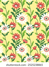 flowers abstract, modern style. seamless pattern for decorating all fashion designs, fabrics, wallpapers and prints. on a light background