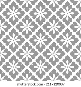 Flowers abstract pattern on grey background.Floral pattern in contrasting colors, seamless vector background.