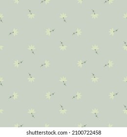 Flowers abstract seamless pattern. Hand drawn nature background. Repeated texture in doodle style for fabric, wrapping paper, wallpaper, tissue. Vector illustration.