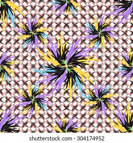 Flowers abstract seamless vector background pattern