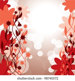  Flowers. Abstract Vector Background.