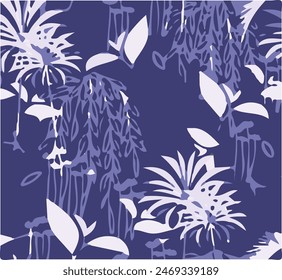 flowers with abstract vibe. Vector illustration of watercolor textured abstract art textile flower design