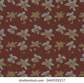 flowers with abstract vibe. Vector illustration of watercolor textured abstract art textile flower design
