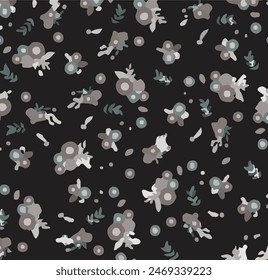 flores con vibra abstracta. Ilustración vectorial de la acuarela texturizada arte abstracto textil diseño floral