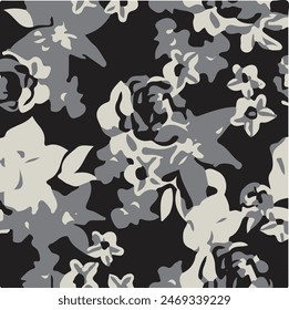 flores con vibra abstracta. Ilustración vectorial de la acuarela texturizada arte abstracto textil diseño floral