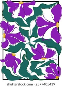 flowers abstraction poster color vector