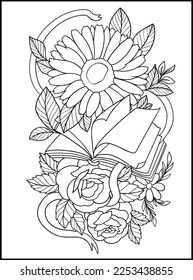 Flowers Adult Coloring Book Pages