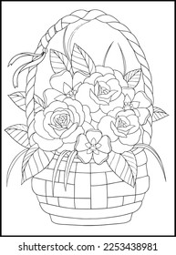 Flowers Adult Coloring Book Pages