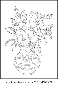 Flowers Adult Coloring Book Pages