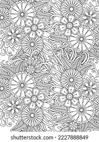 Flowers Adult Coloring Pages for kids