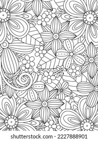 Flowers Adult Coloring Pages for kids