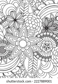 Flowers Adult Coloring Pages for kids