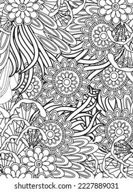 Flowers Adult Coloring Pages for kids