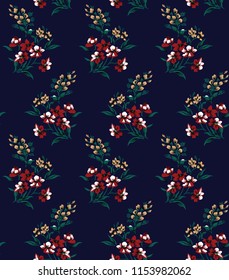flowers allover pattern with blue background