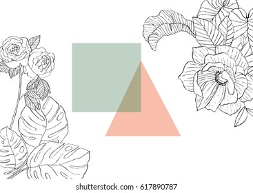 Flowers around geometric shapes