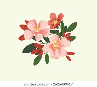 Flowers Arrangement floral nature colorful watercolor simple wedding decoration set