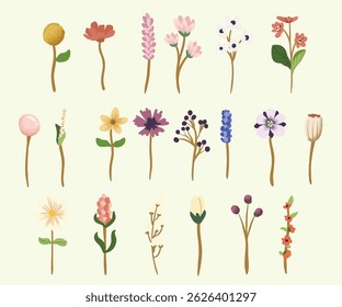 Flowers Arrangement floral nature colorful watercolor simple wedding decoration set