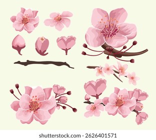 Flowers Arrangement floral nature colorful watercolor simple wedding decoration set