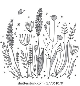 Wildflower Line Drawing Images, Stock Photos & Vectors | Shutterstock