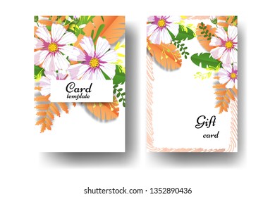 Flowers background. Brochure creative with foliage design. Modern brochure cover design.
