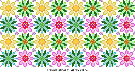 Flowers background colorful vector seamless 