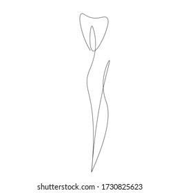 Flowers background. Continuous line drawing. Vector illustration