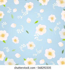 Flowers Background With Gradient Mesh, Vector Illustration