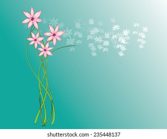 Flowers background graphic,cute floral invitation cards for your design,wedding invitation card. Vector invitation card with abstract background and elegant frame with text