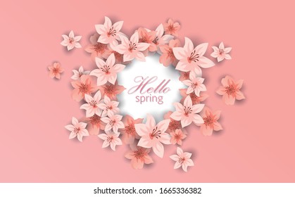Flores Fondo y Letras de muelle de Adiós. Ilustración vectorial