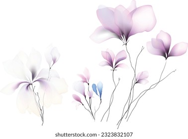 Flowers background illustration art watercolor print art vector