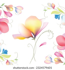 Flowers background illustration art watercolor print art vector