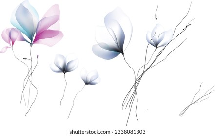 Flowers background illustration art watercolor print vector