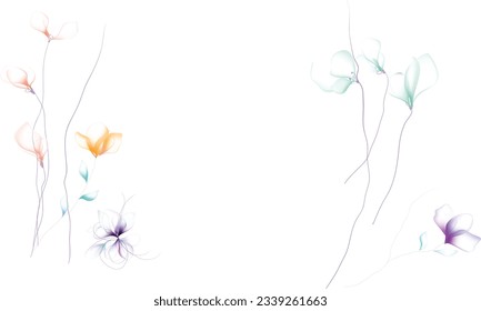 Flowers background illustration art watercolor print vector