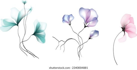Flowers background illustration art watercolor print vector