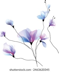 Flowers background illustration art watercolor print art vector
