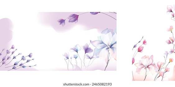 Flowers background illustration art watercolor print art  vector