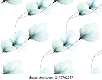 Flores de fondo ilustración arte acuarela impresión arte Vector patrón sin fisuras