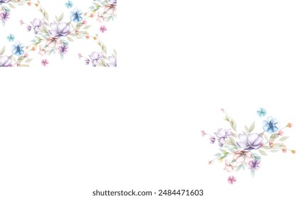 Flowers background illustration art watercolor print art vector