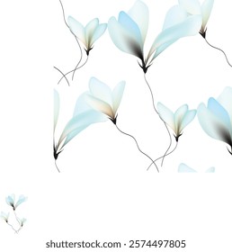 Flowers background illustration art watercolor print art vector seamless