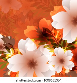 Flowers background invitation.