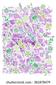 The flowers background is. Vector illustration summer or spring themes. Set of colour plants