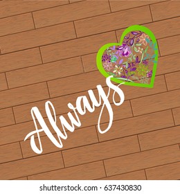 The flowers background is. Vector illustration summer or spring themes. Set of color plants on the wood background
