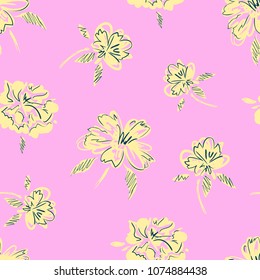 Flowers Background, Pattern Seamless Floral Vector Illustration