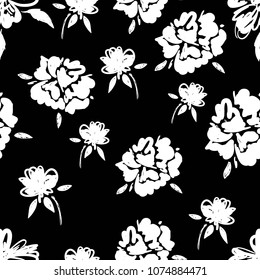 Flowers Background, Pattern Seamless Floral Vector Illustration