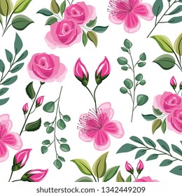 Flowers background pattern texture vector digital image illustration