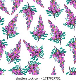 Impresión de fondo de flores para textiles. Las flores dibujadas bello ilustración para el tejido. Diseño de diseño ornamental sin fisuras. Vector