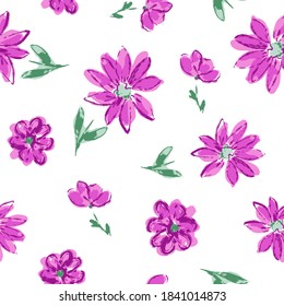 Flowers background print for textile drawn small flowers beautiful illustration for the fabric design ornament pattern seamless vector
