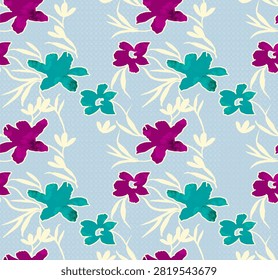 Flowers background, seamless pattern vinatge style