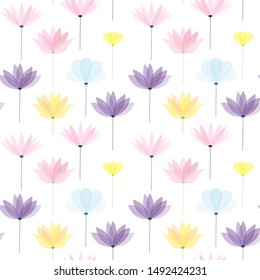 Flowers background. Tender vector illustration of transparent flowers.