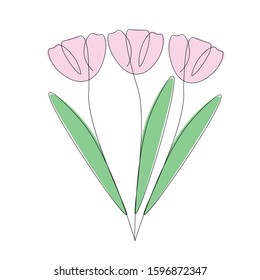 Flowers background with tulip. Vector illustration